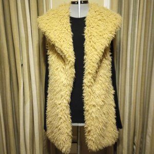 Women's Tan Furry Vest